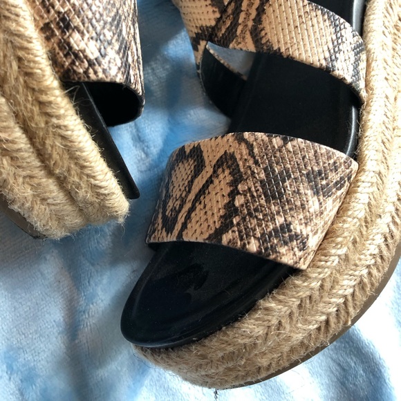 Reptile vegan leather sandals espadrilles platforms - Picture 3 of 14